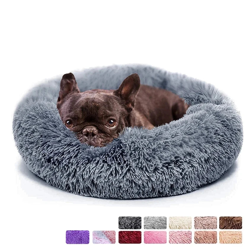 Donut Dog Bed Warm Soft Plush Pet Bed For Large Small Dogs
