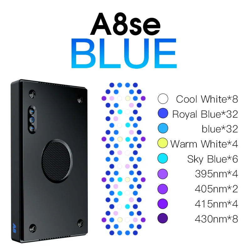 A8se II Max and Blue 240W WiFi APP Control Saltwater Aquarium Fish Tank Coral Reef LED Light SPS LPS