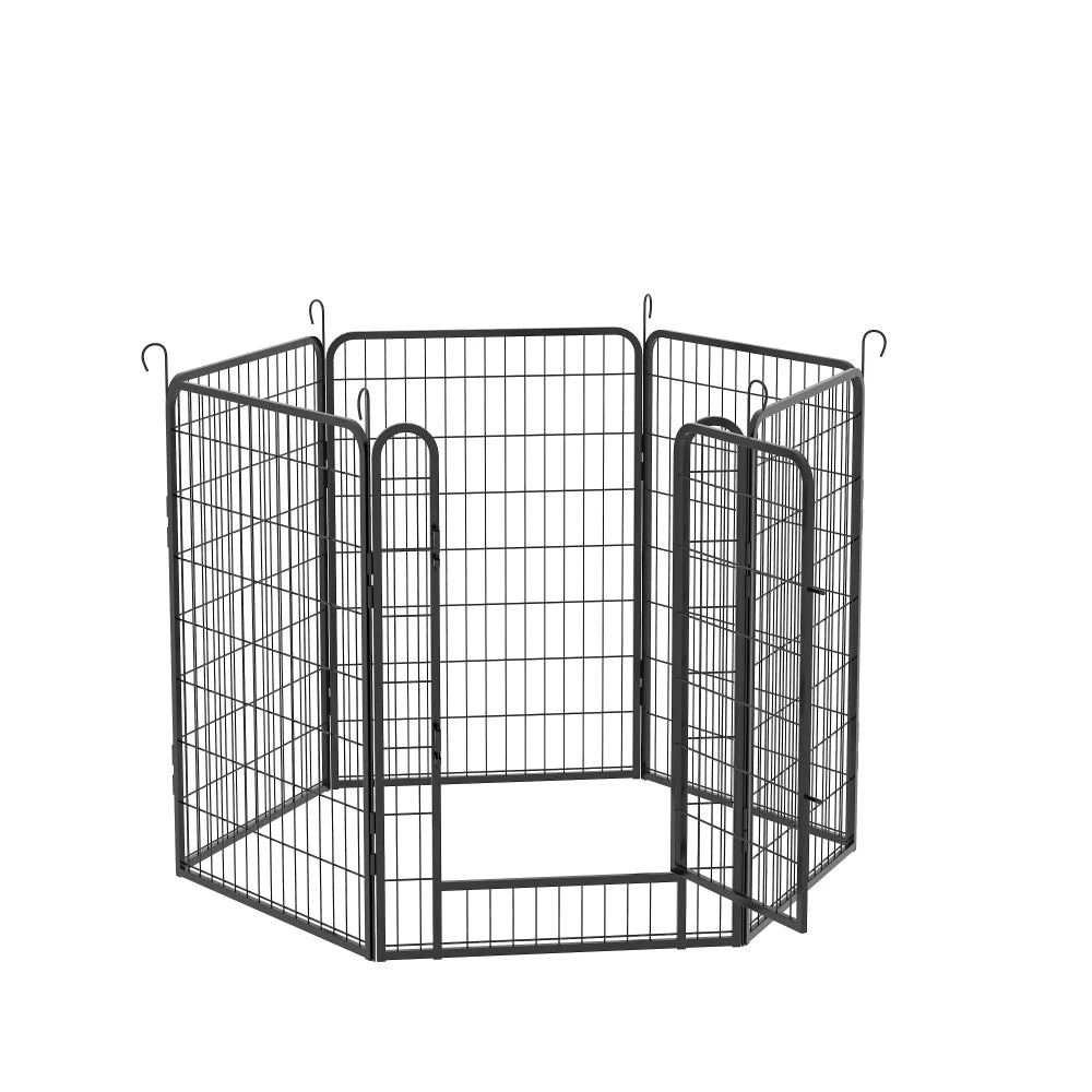 6 Panels Heavy Duty Metal Playpen with Door 39.37 Inch Dog Fence Pet Exercise Pen for Indoor and Outdoor Use