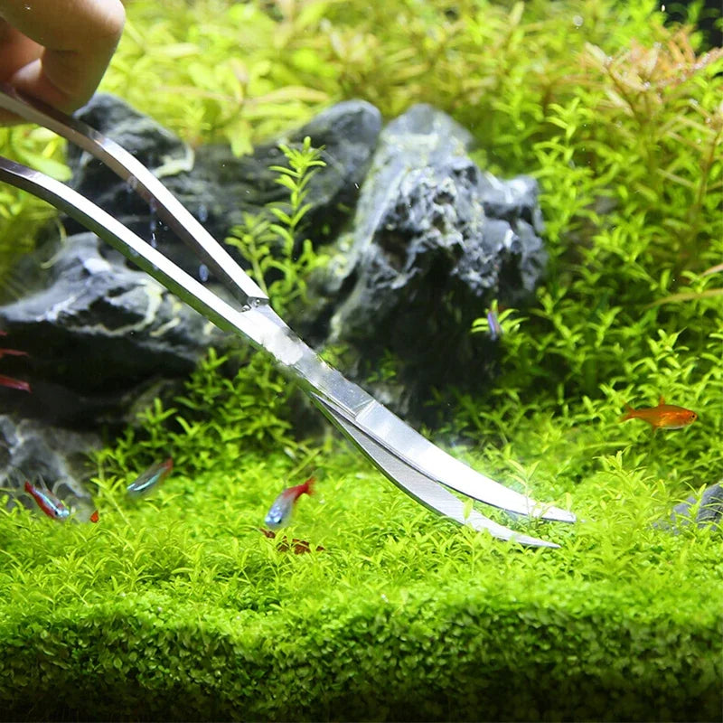 Aquarium Scissors Tweezers Tool for Fish Tank Plants Stainless Steel Cleaning Tools Accessories