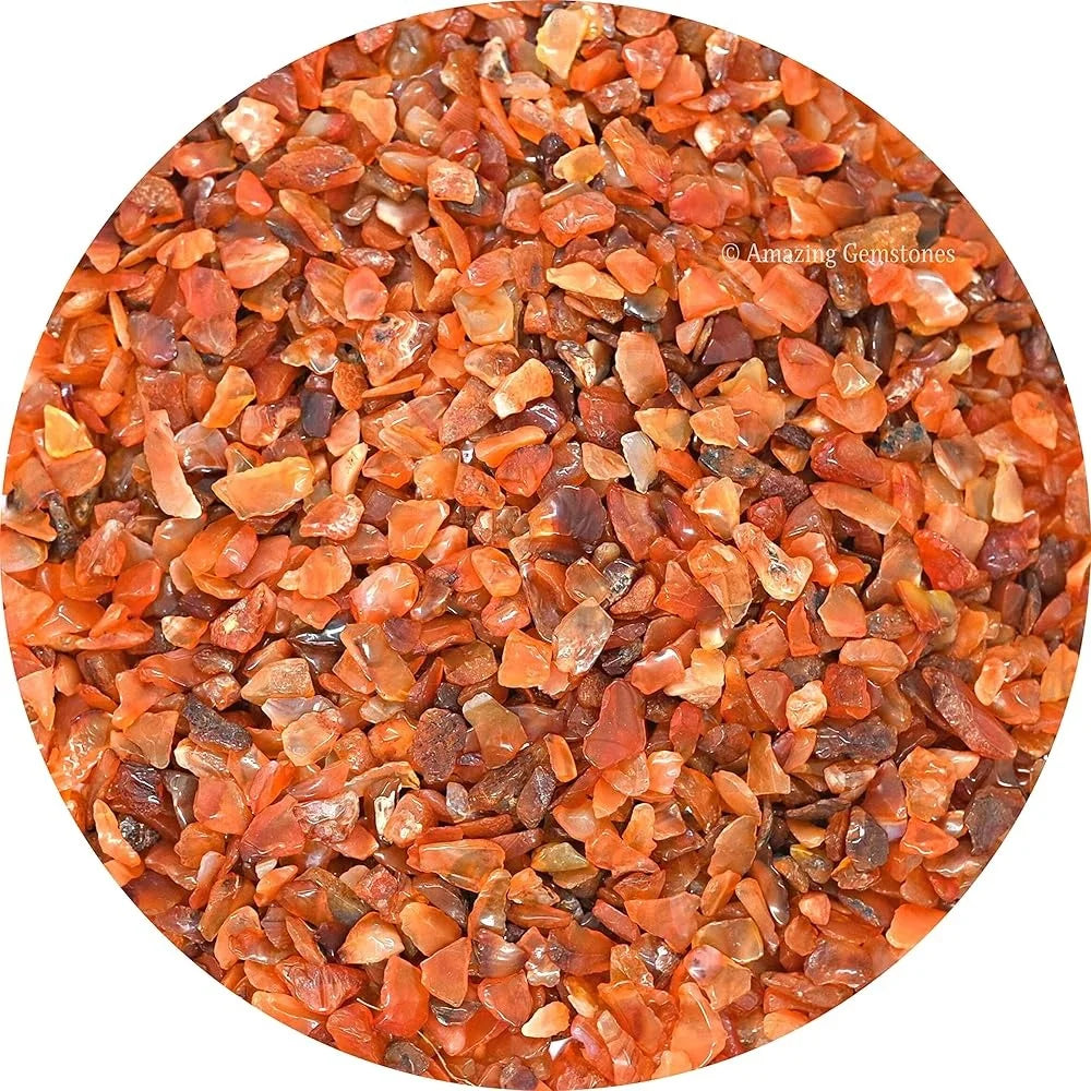 Carnelian Crystal Chips Natural Aquarium Gravel Tumbled Stones Fish Tank Decor Authentic Gemstones Bulk Rocks
