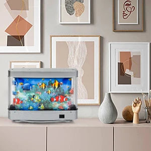 Artificial Aquarium Sensory Lamp with Moving Fish Simulation Decorative Ocean in Motion