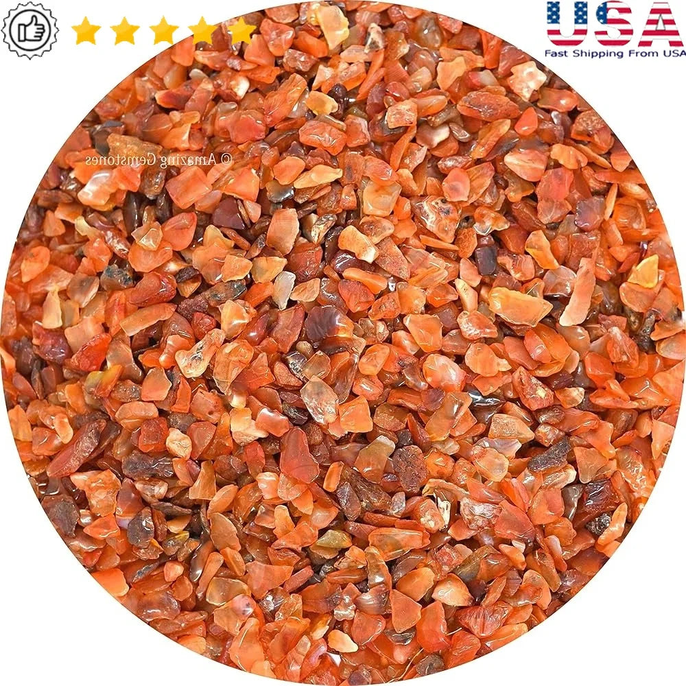 Carnelian Crystal Chips Natural Aquarium Gravel Tumbled Stones Fish Tank Decor Authentic Gemstones Bulk Rocks