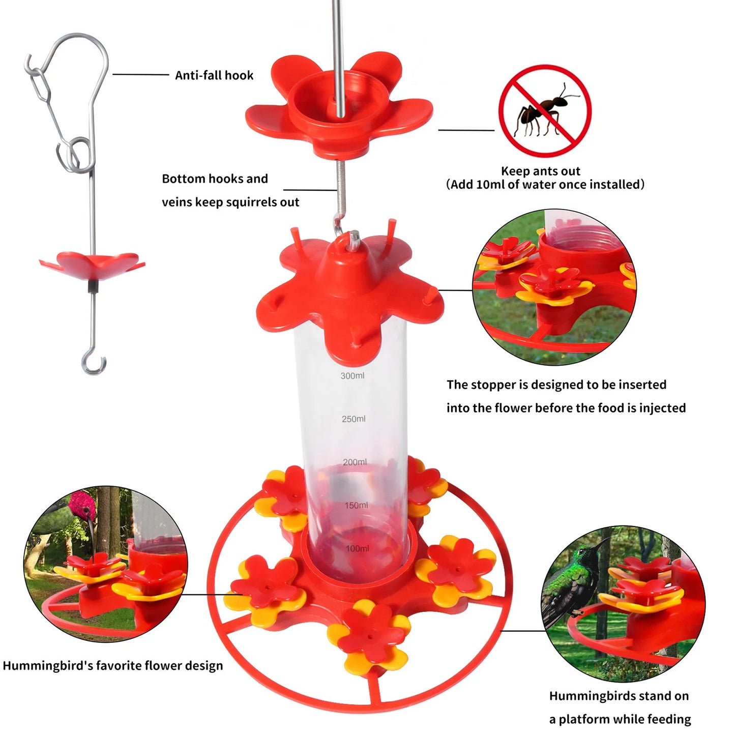 Hummingbird Water Feeders Hanging Garden Hummingbird Drinker