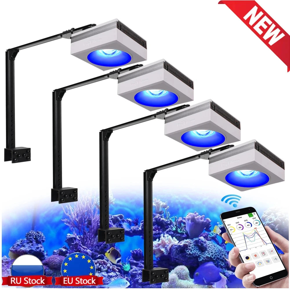 PopBloom RL90 WiFi Aquarium LED Lighting 100W Coral Reef Grow Light for Saltwater SPS LPS Marine Fish Tank