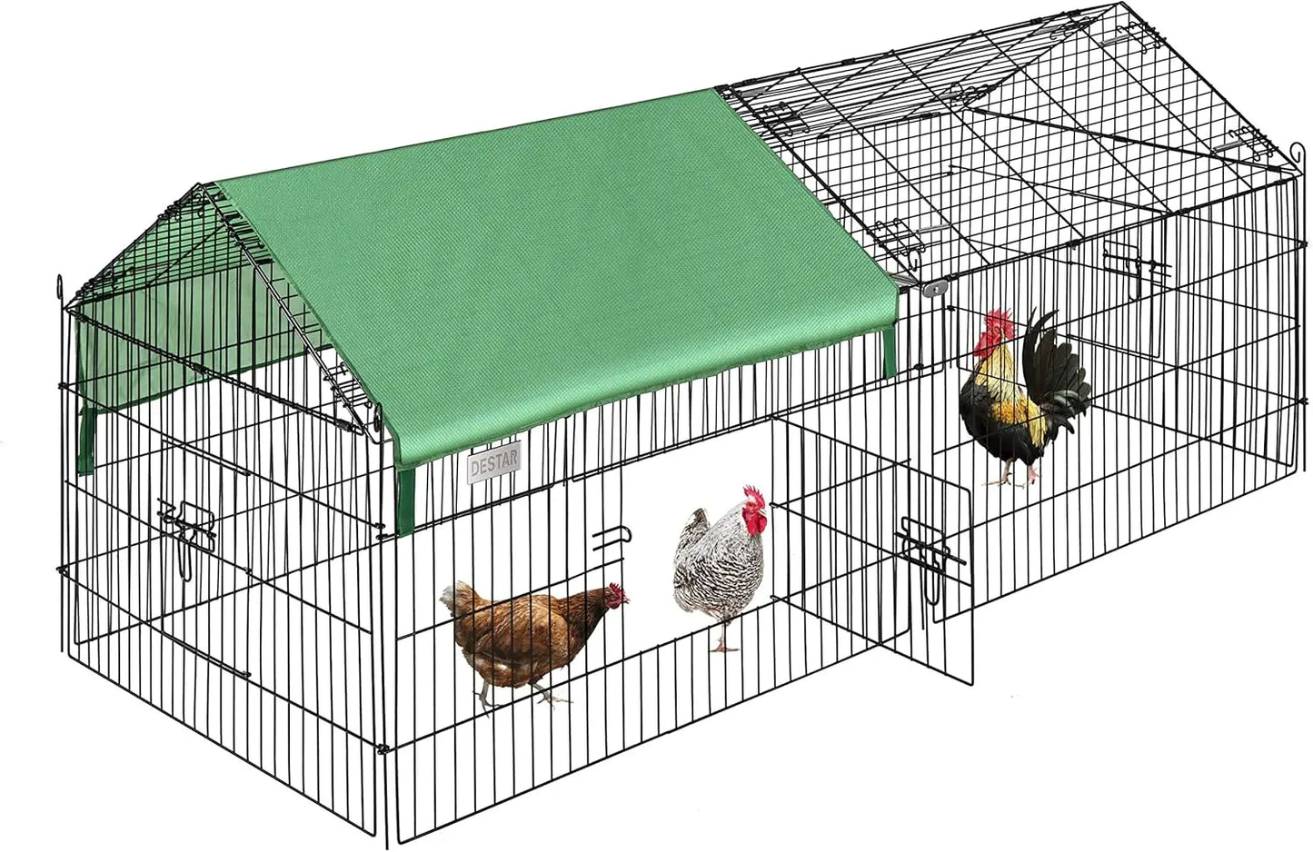 71” x 30” Foldable Outdoor Metal Coop Chicken Cage Enclosure