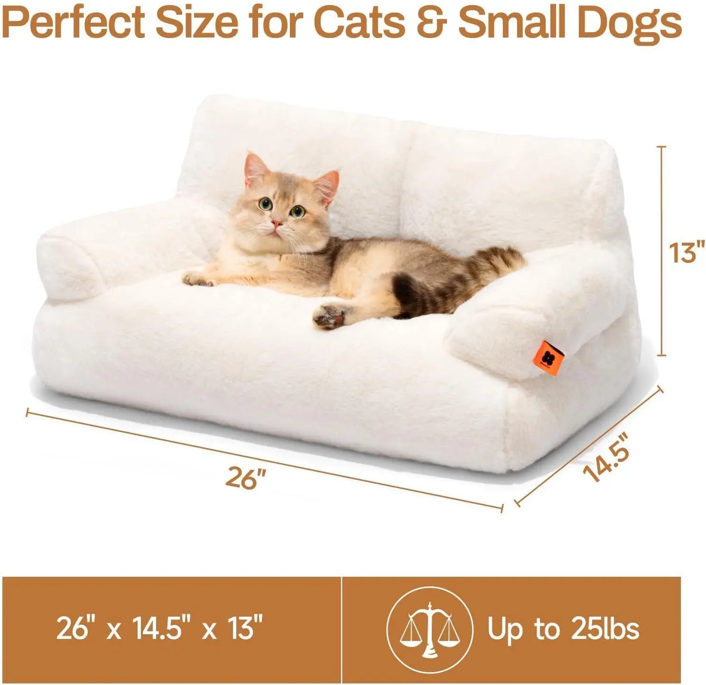 Mewoofun Pet Couch Bed 26x19 Washable Cat Bed for Dogs