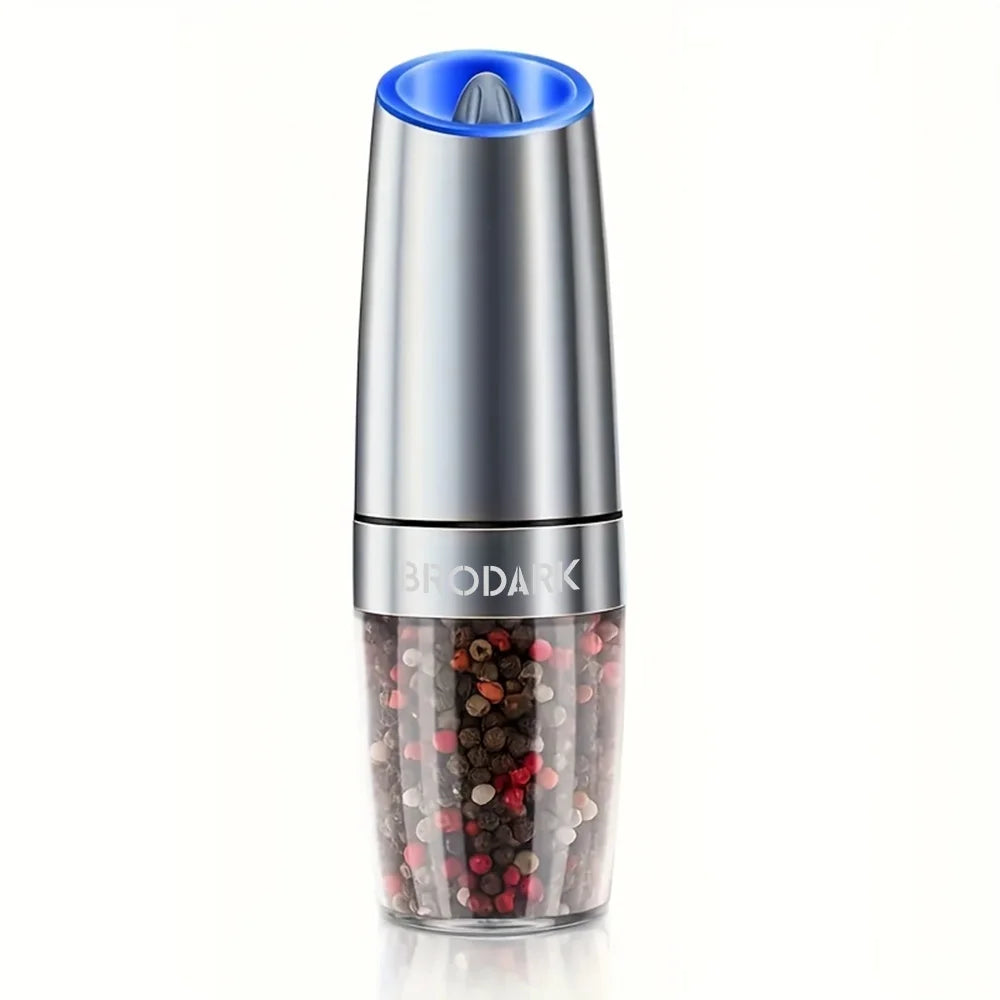 1/2Pcs Gravity Electric Salt And Pepper Grinder Set Battery Powered LED Light One Hand Automatic Operation