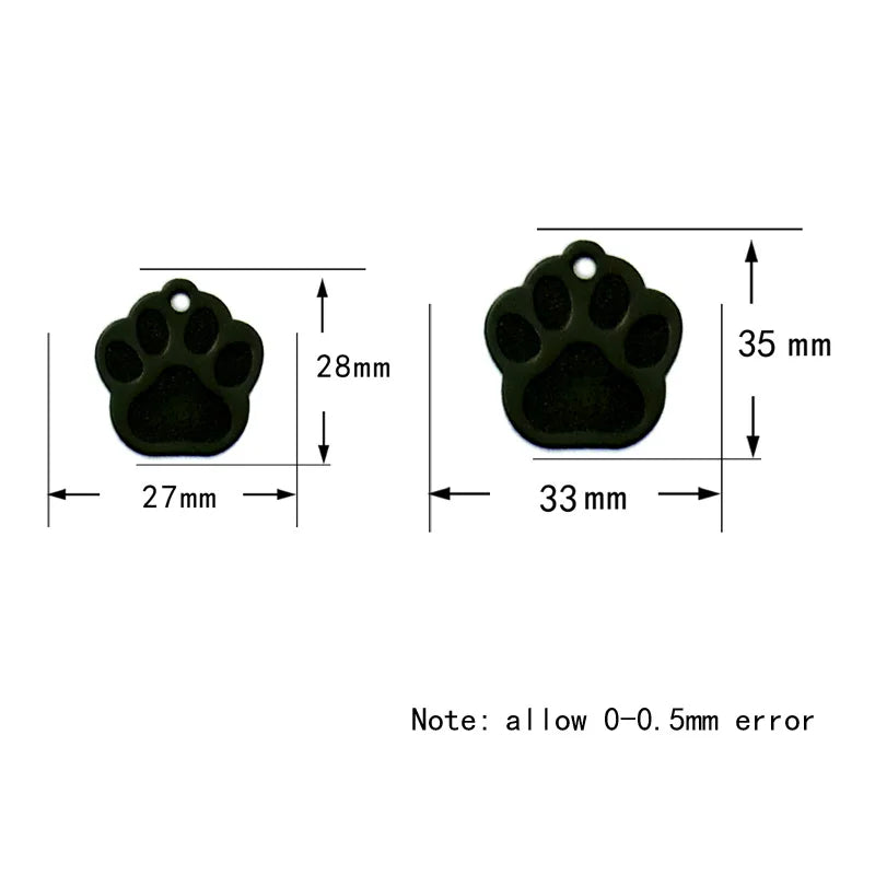 Wholesale 100Pcs Paw Pet Dog ID Tag Custom Engraved