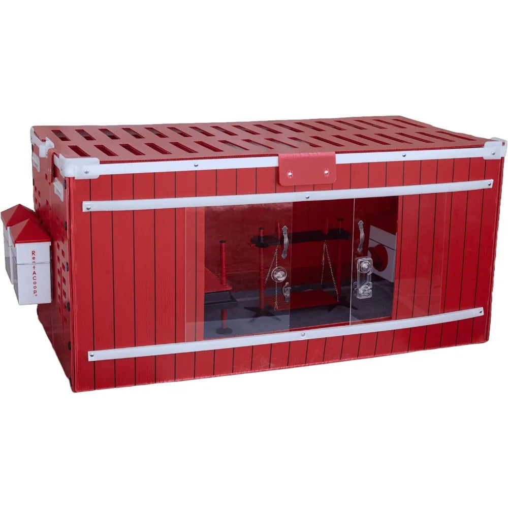 Big Red Barn Chick Brooder Set with Heating Plate Anti-Roost Cone Two Chick Feeders Two Chick Drinkers Swing Hatchling