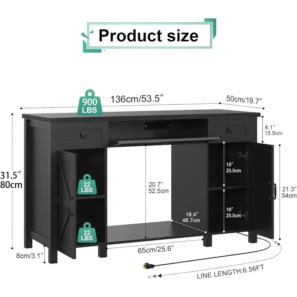 55-75 Gallon Aquarium Stand With Charging Station Farmhouse Fish Tank Stand Reptile Tank Stand Terrarium Stand With Drawer