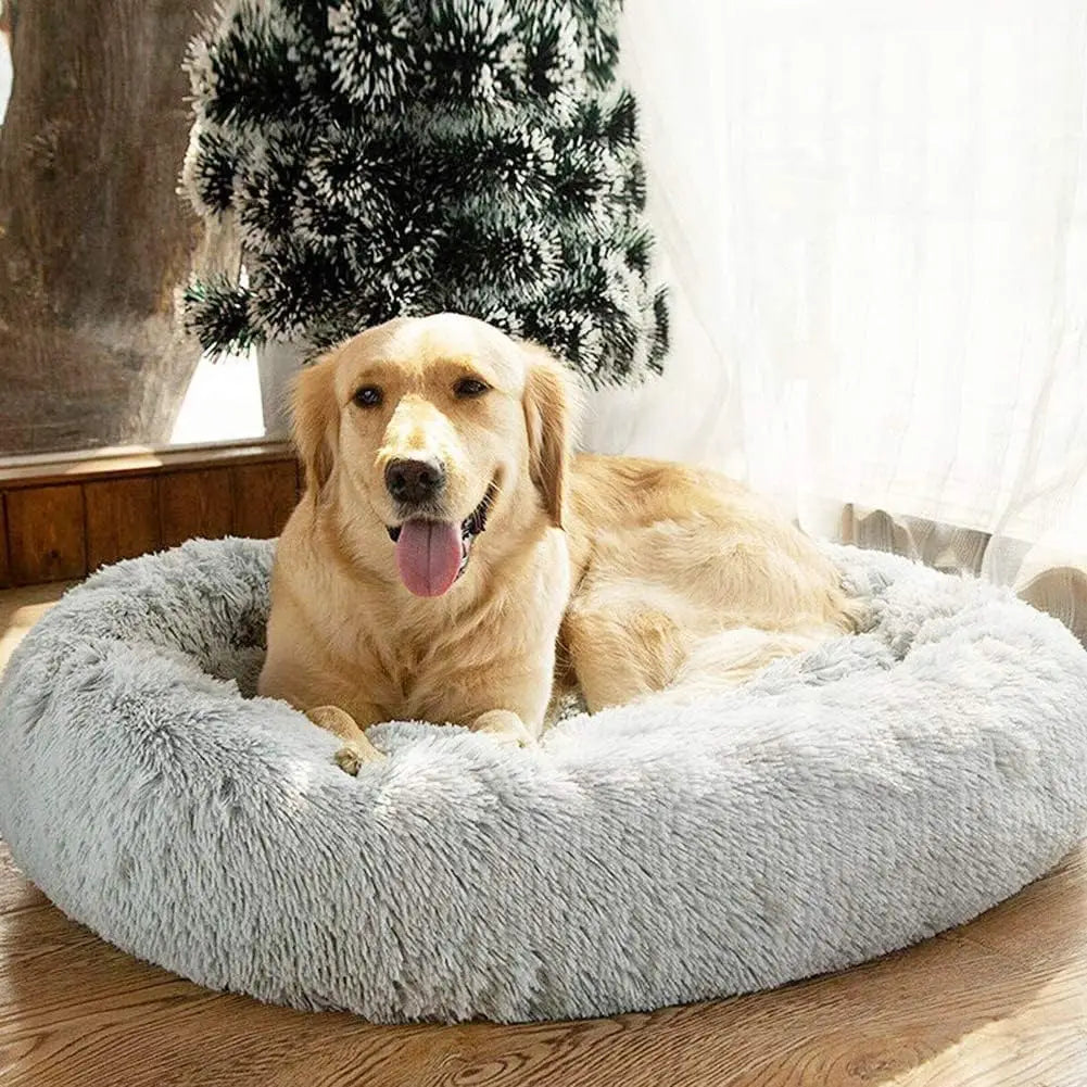 Donut Dog Bed Warm Soft Plush Pet Bed For Large Small Dogs