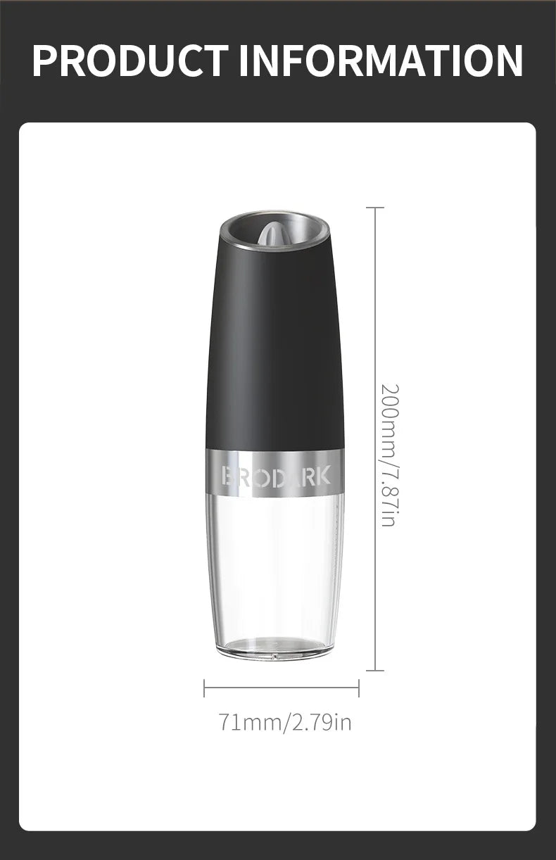 1/2Pcs Gravity Electric Salt And Pepper Grinder Set Battery Powered LED Light One Hand Automatic Operation