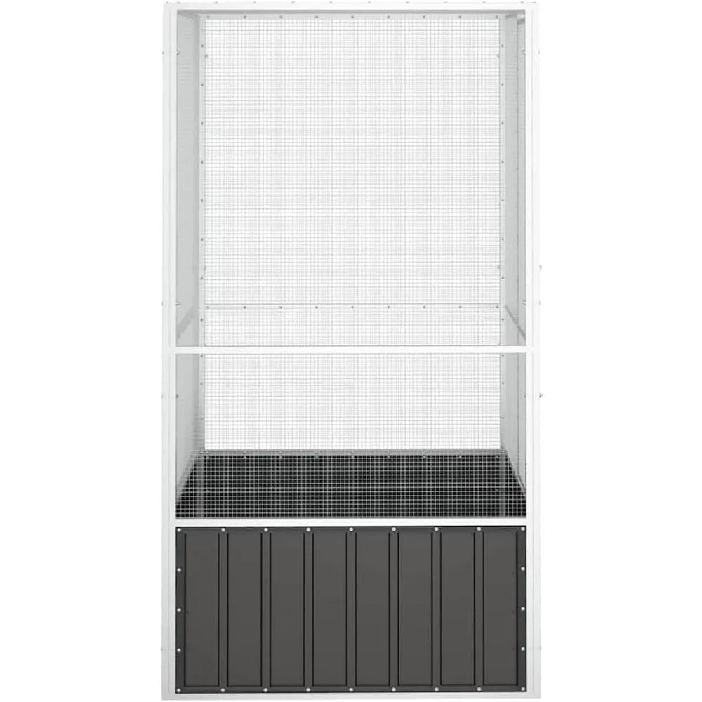 Large Bird Cage with Galvanized Steel Construction for Indoor Use, Secure and Ventilated Aviary in Anthracite Color