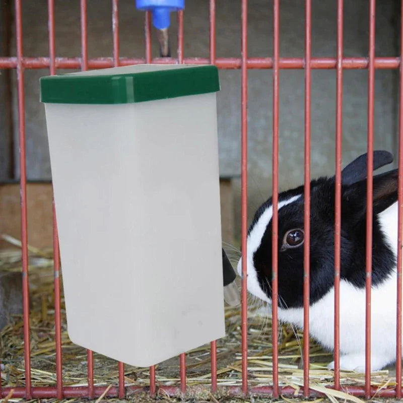 1L Plastic Rabbit Drinking Water Bottle Bucket Hamster Dispenser Cage Hanging Feeder Nipple Water Drinker for Rabbits and Guinea Pigs