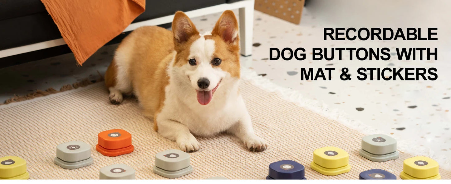 Mewoofun Dog Buttons with Rubber Mat Recordable Talking Set