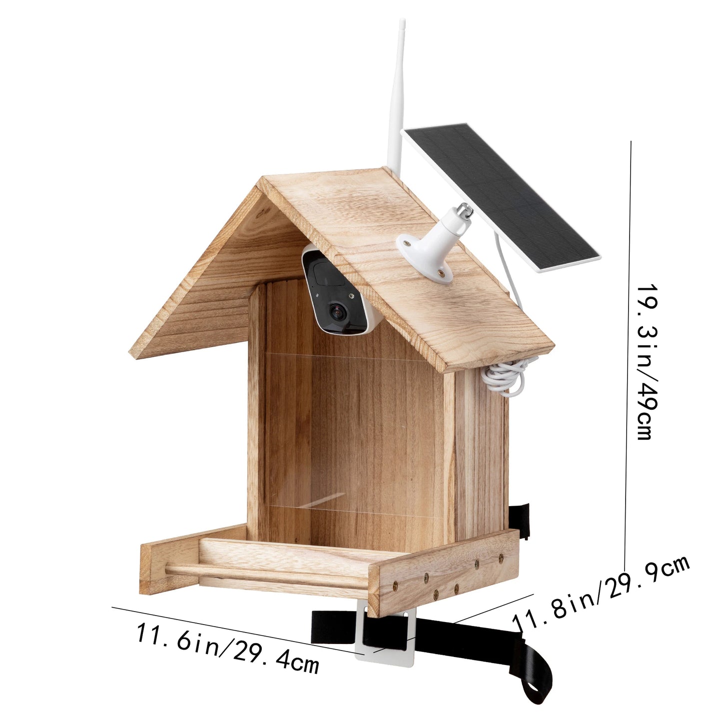 Smart Bird Feeder with Solar Powered Camera and 1080P Video, Outdoor Bird Watching Feeder with 3.5L Food Case and 128GB SD Card