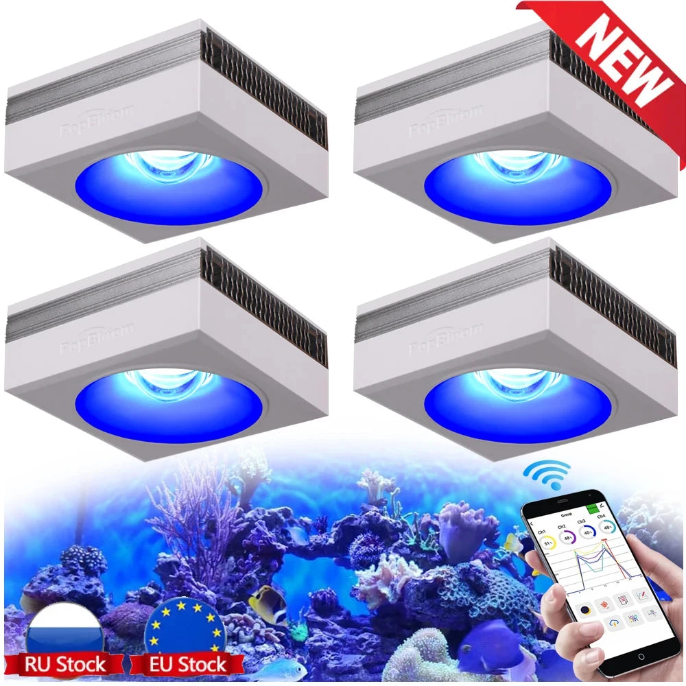 PopBloom RL90 WiFi Aquarium LED Lighting 100W Coral Reef Grow Light for Saltwater SPS LPS Marine Fish Tank