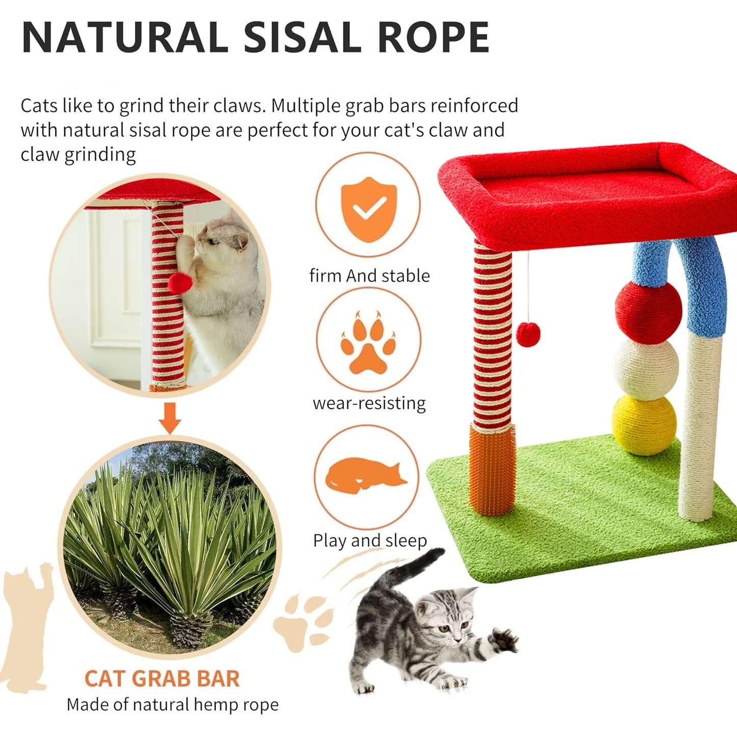 Indoor Cat Tree Tower With Scratching Post And Cozy Beds