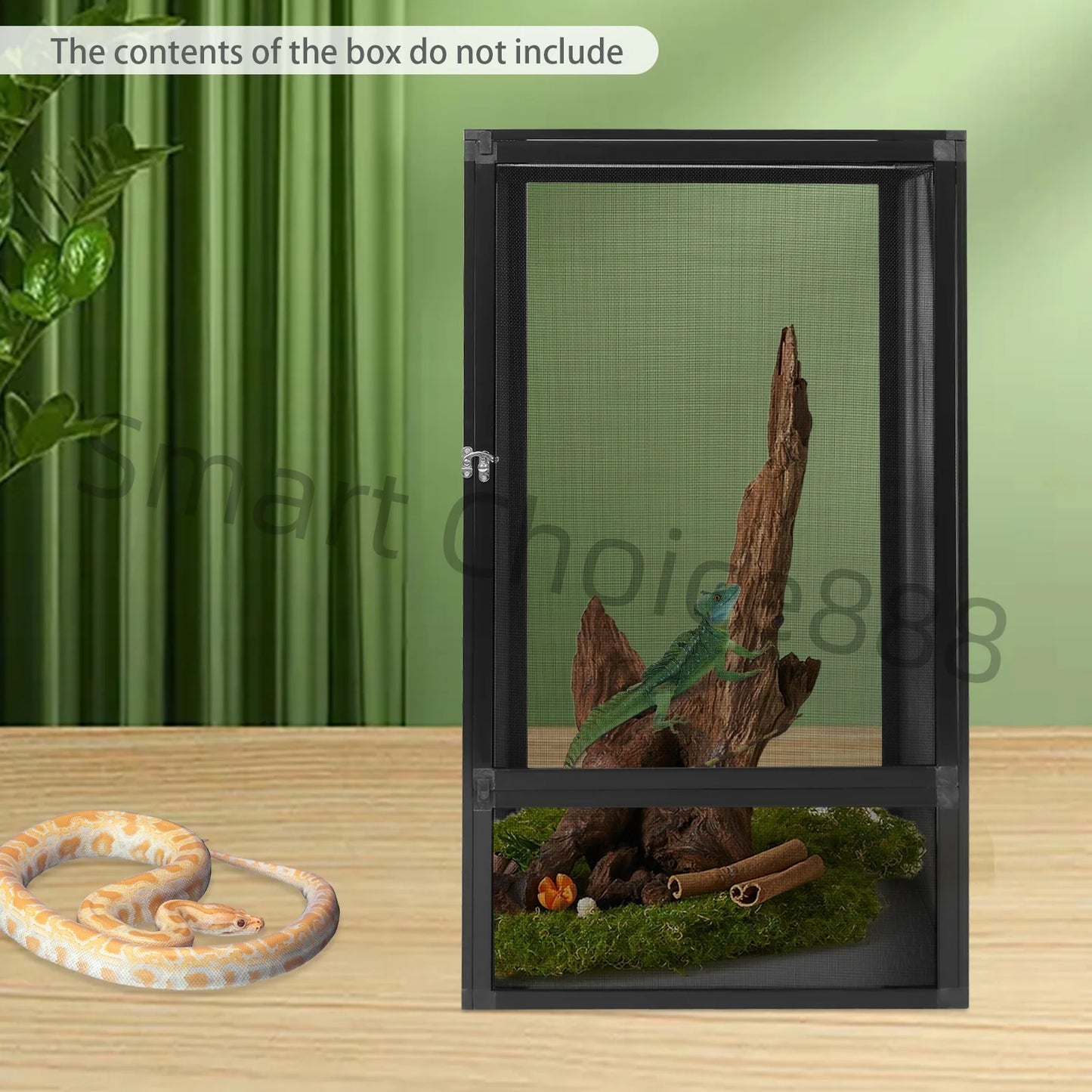 Reptile Vivarium Screen Cage Enclosure for Snakes Turtles and Climbing Pets