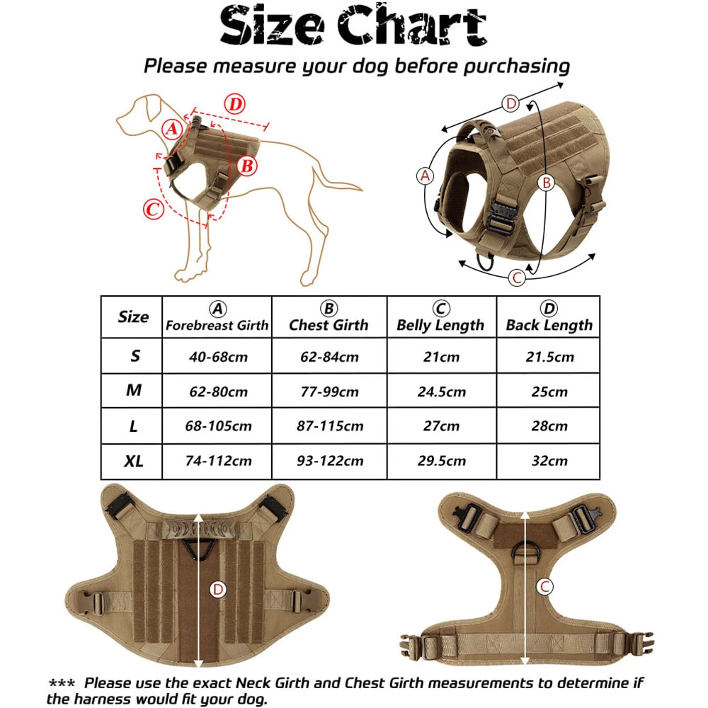 5 Pieces Large Dog Harnesses for German Shepherd and Malinois Training and Walking Vests for Medium and Large Dogs