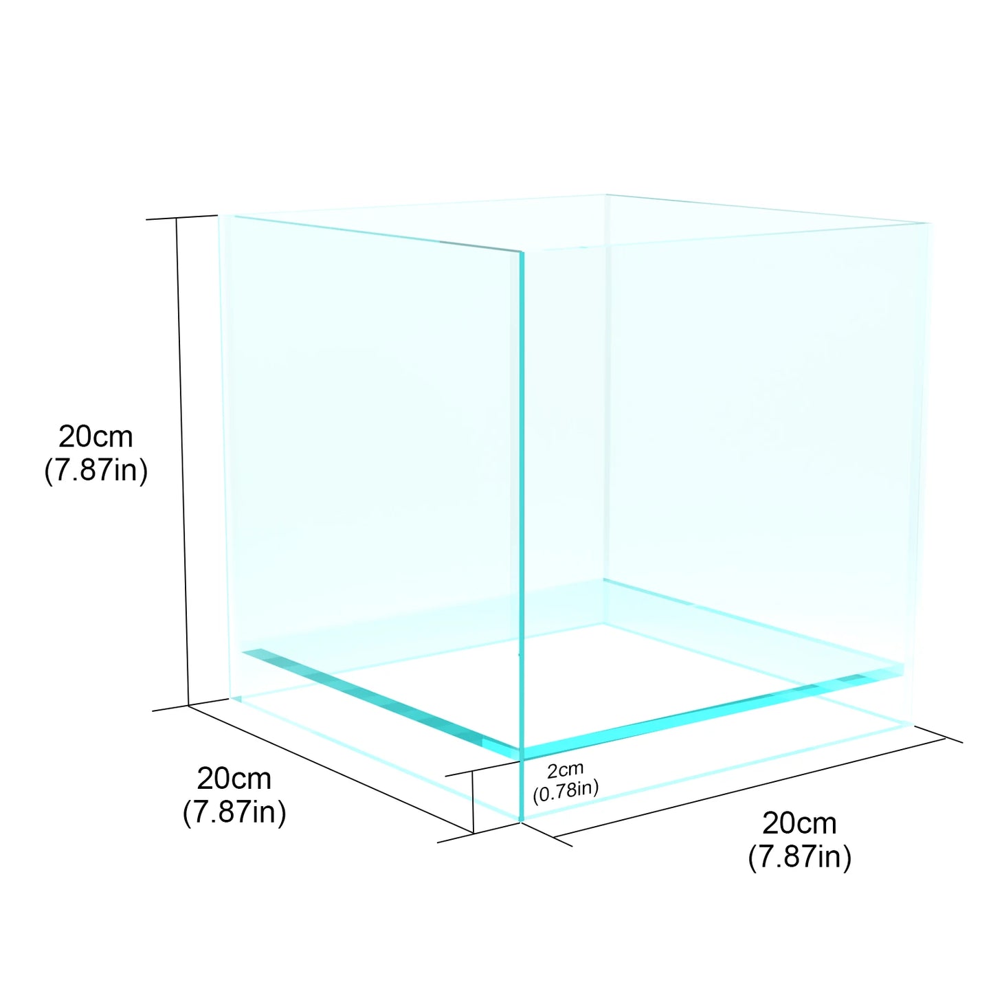 Rimless Low Iron Fish Tank Ultra-White Translucent Glass Verso Series Nano Shallow Pond Levitating Floating Air Aquarium