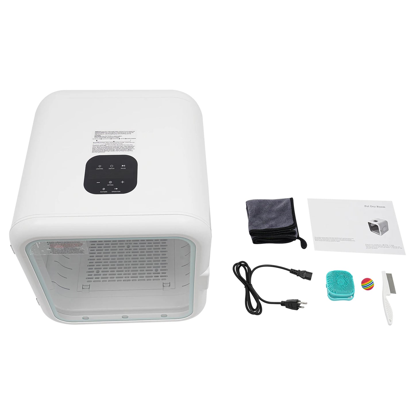 62L Portable Cat Dog Dryer Box 110V 800W Adjustable Temp