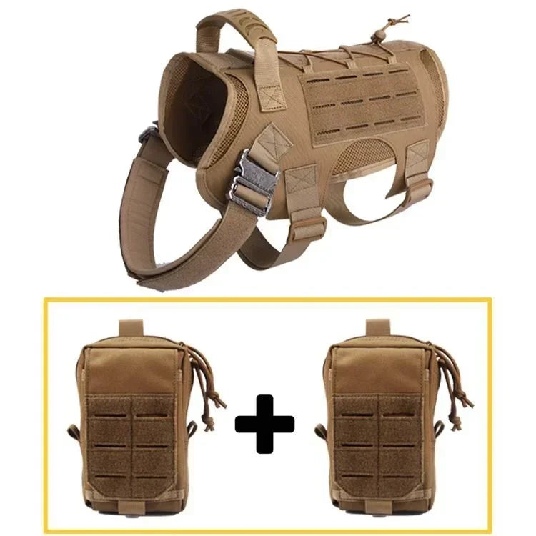 Military Large Dog Harness Pet German Shepherd K9 Malinois Tactical Vest Leash Set