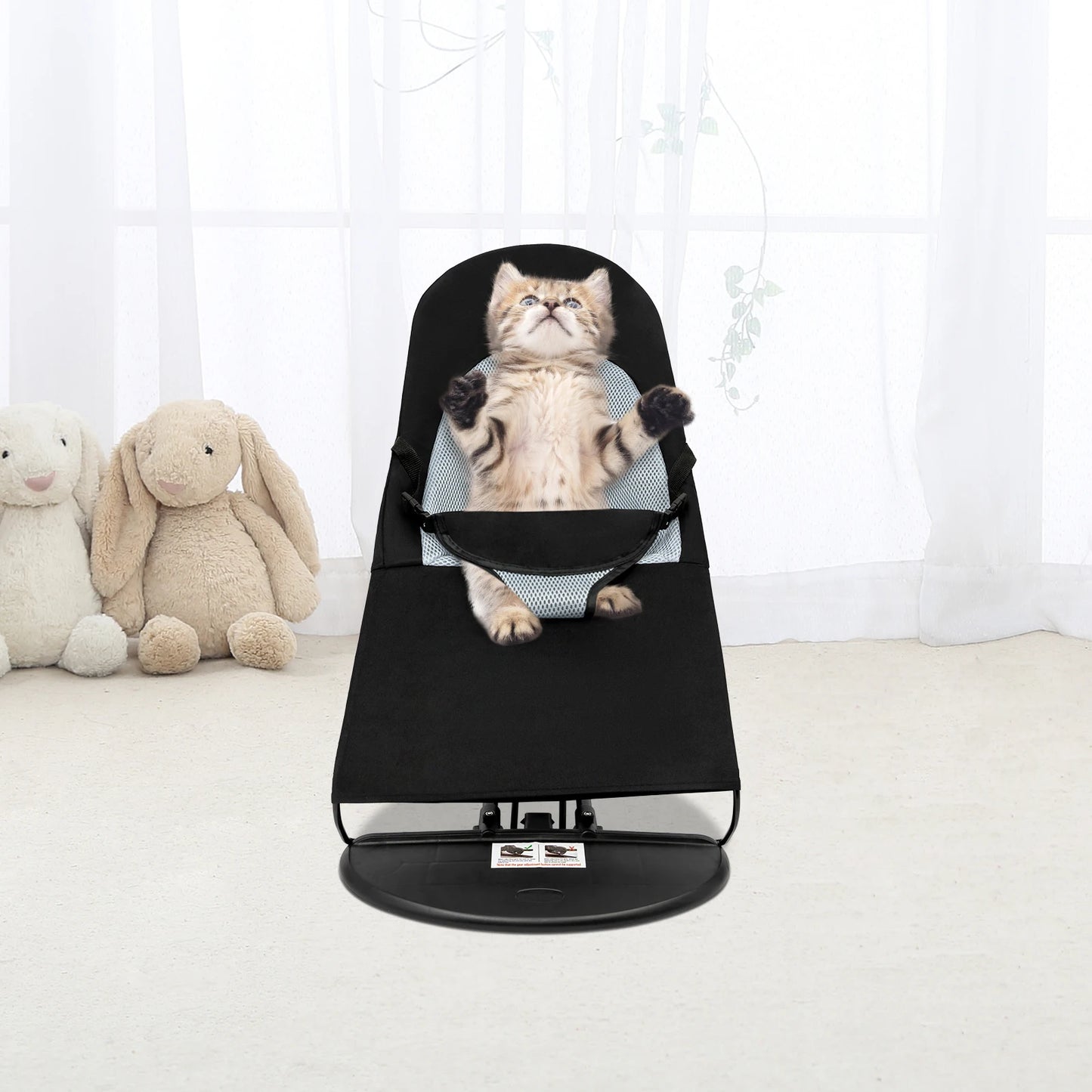 Black Pet Rocking Chair Foldable Rack For Pets Under 33.07 Lb