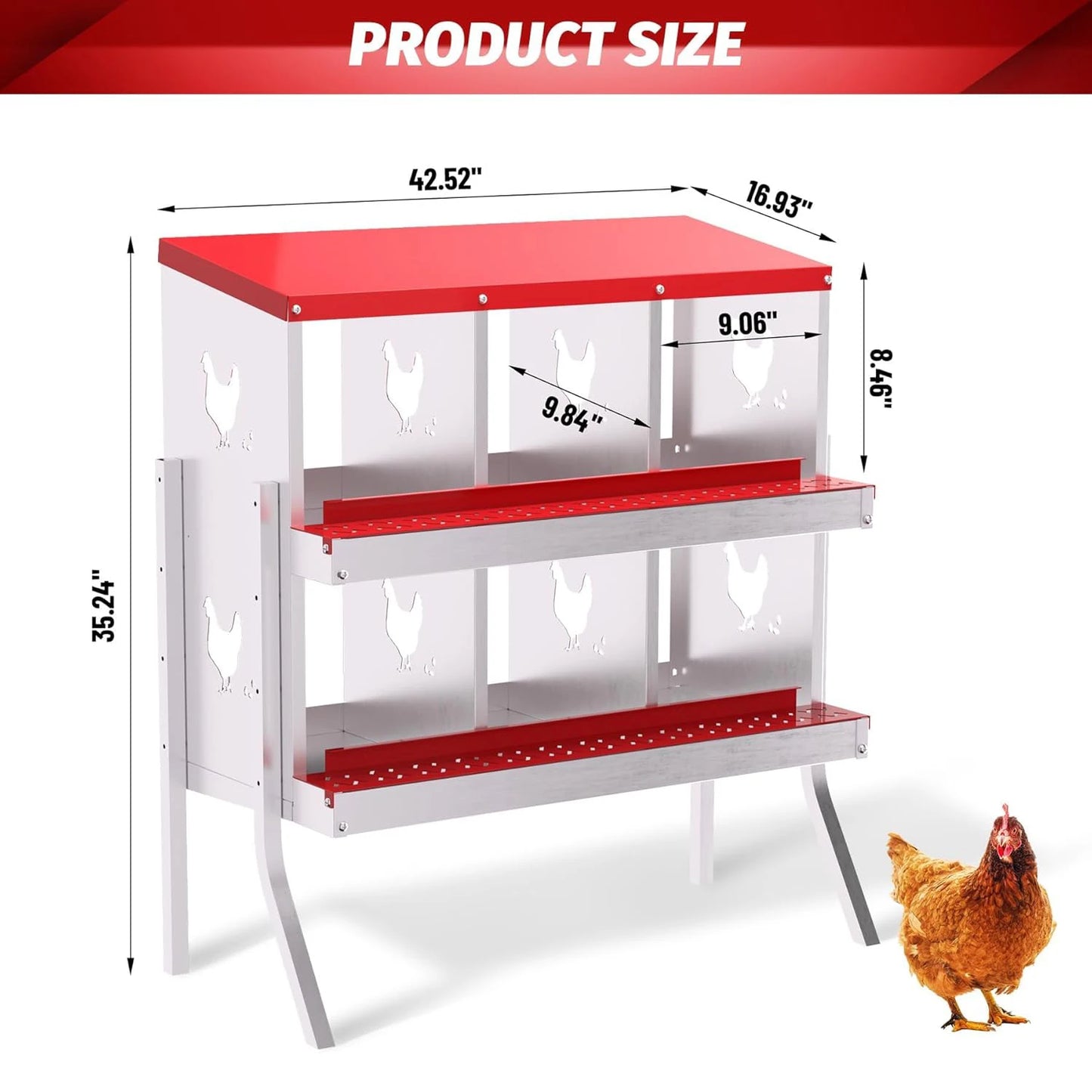 6 8 10 Grids Chicken Nesting Box Roll Away Egg Collection