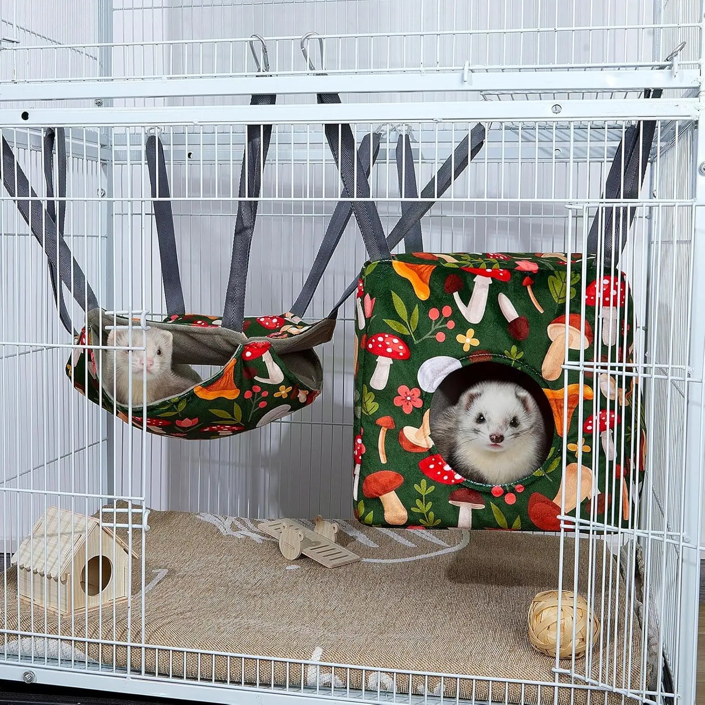 4 Pack Ferret Hammocks Washable Soft Cage Accessories For Rats Guinea Pigs Sugar Gliders And Small Pets