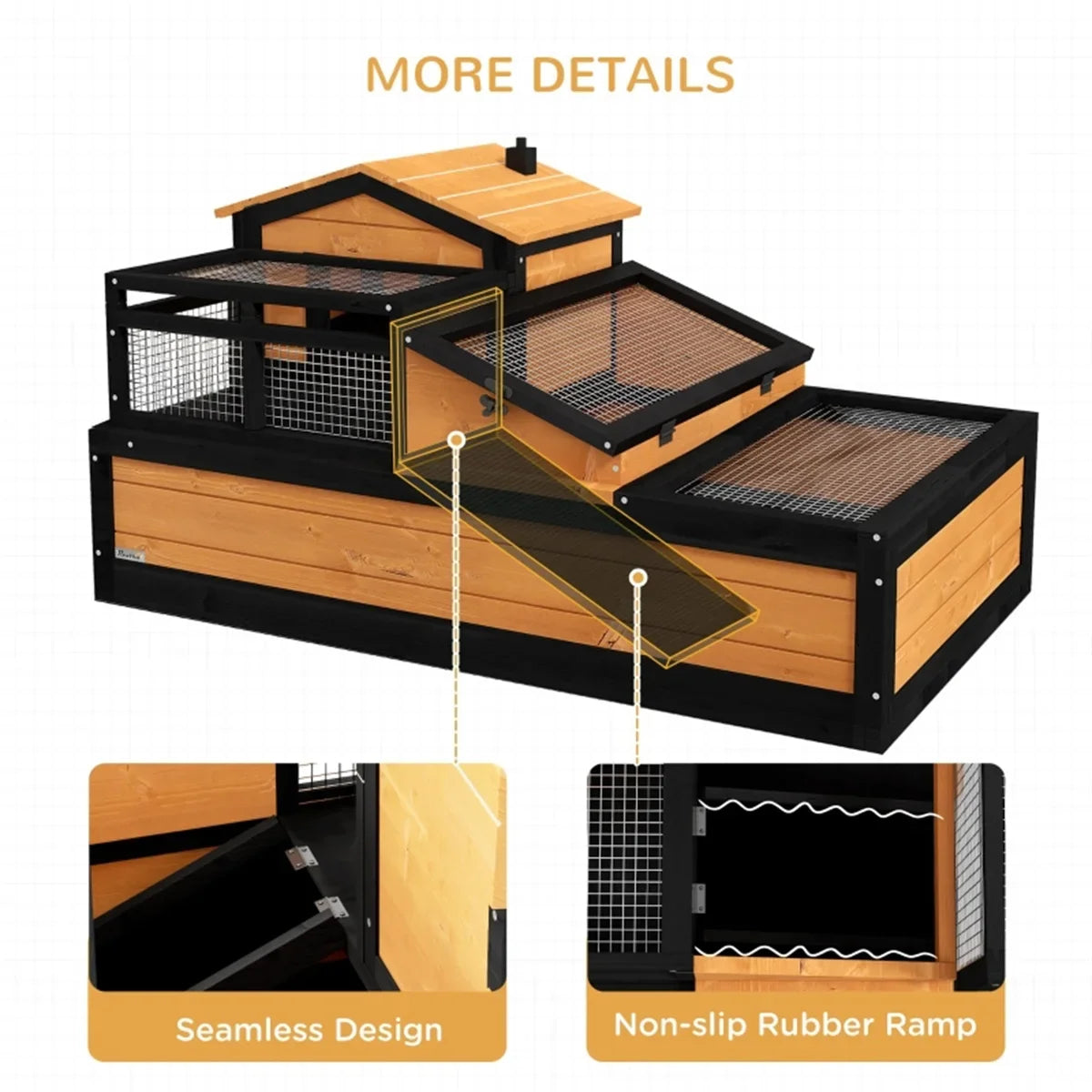 Pet House Tortoise Habitat Secure Durable Three Room Small Animal Enclosure