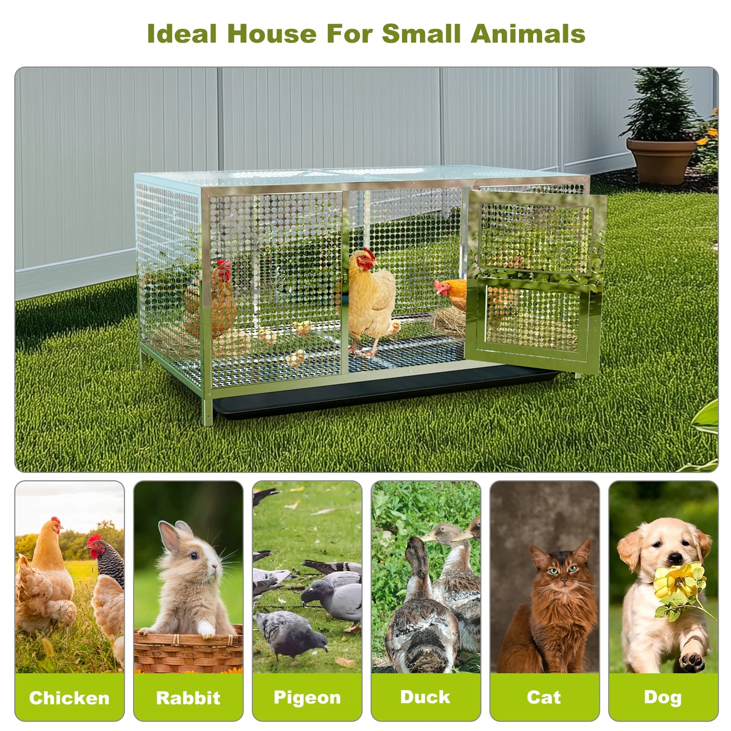 Heavy Duty Stainless Steel Chicken Coop And Run Pen