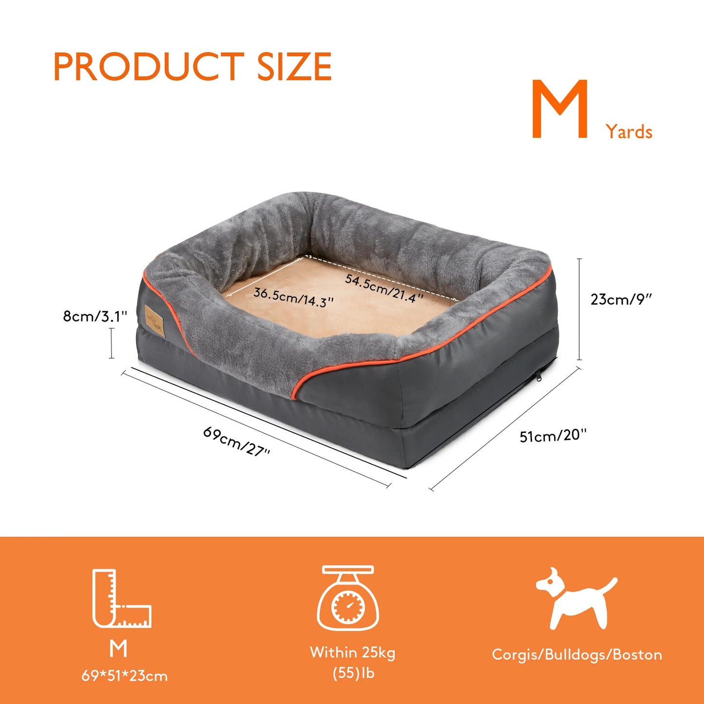 L XL 2XL 3XL Dog Bed Super Soft Orthopedic Foam Pet Bed