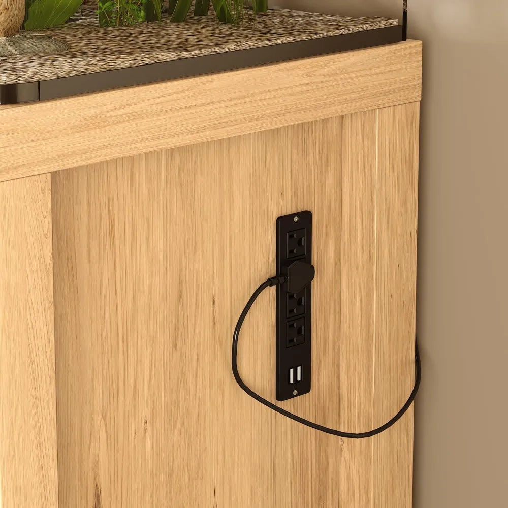 55 To 75 Gallon Fish Tank Stand With Power Outlets And Heavy Duty Storage Drawer