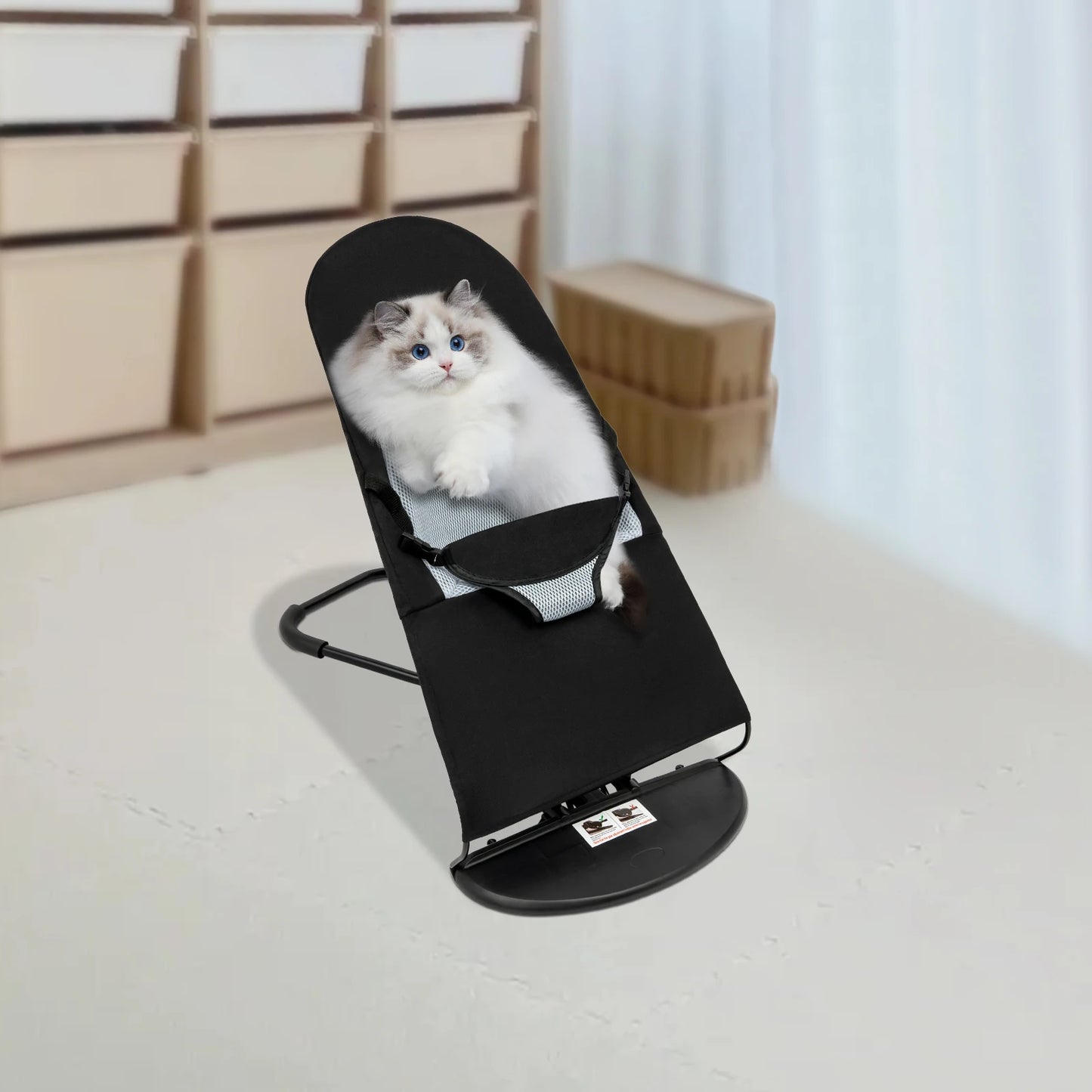 Black Pet Rocking Chair Foldable Rack For Pets Under 33.07 Lb