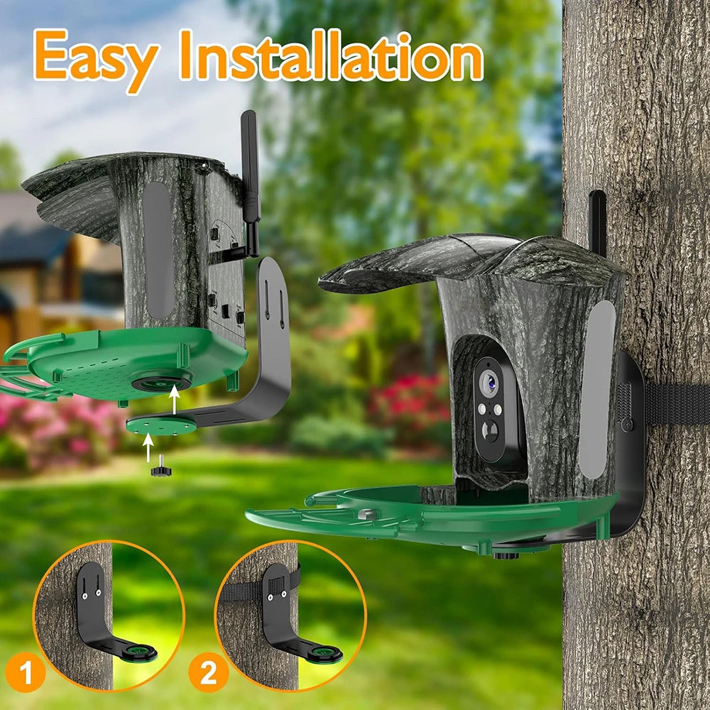 Smart Bird Feeder with Camera Outdoor Bird Watching Camera 1080P HD AI Wildlife Identification