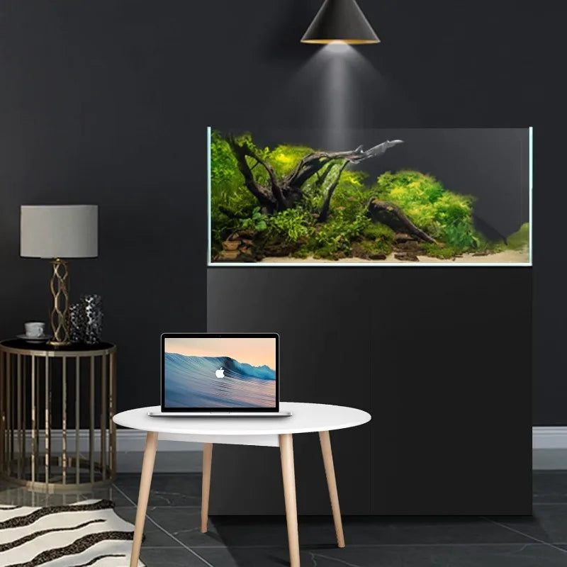 48 Gallon Rimless Low Iron Fish Tank Nova Clear Ultra White Mitered Edges Translucent Glass Anata Series Aquarium with Black Foam Leveling Mat