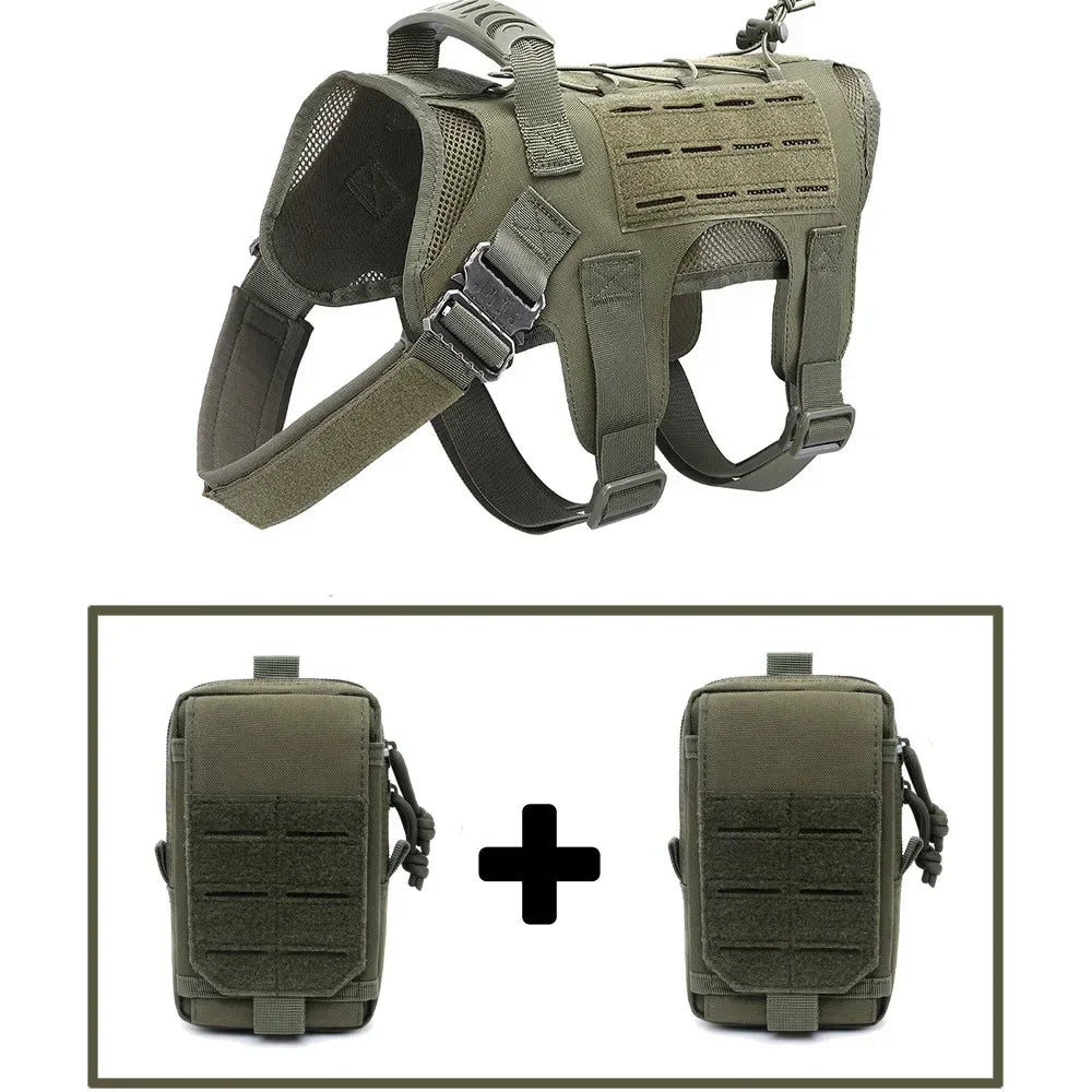 Military Large Dog Harness Pet German Shepherd K9 Malinois Tactical Vest Leash Set