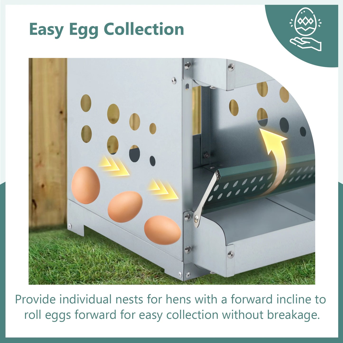4 Compartment Chicken Nesting Boxes, Metal Nesting Boxes Wall Mount Chicken Egg Laying Box for Different Chicken Breeds