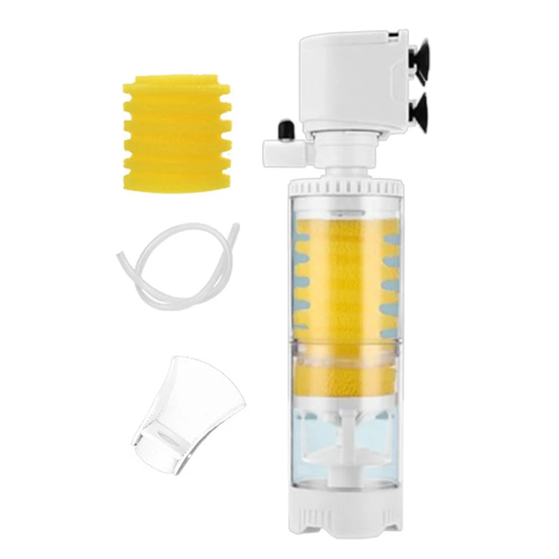 Tank Filter Ultra Quiet Fish Tank Filtration Pump Add Oxygen 3 in 1 Multifunction Internal Aquarium Filter Pump Accessories