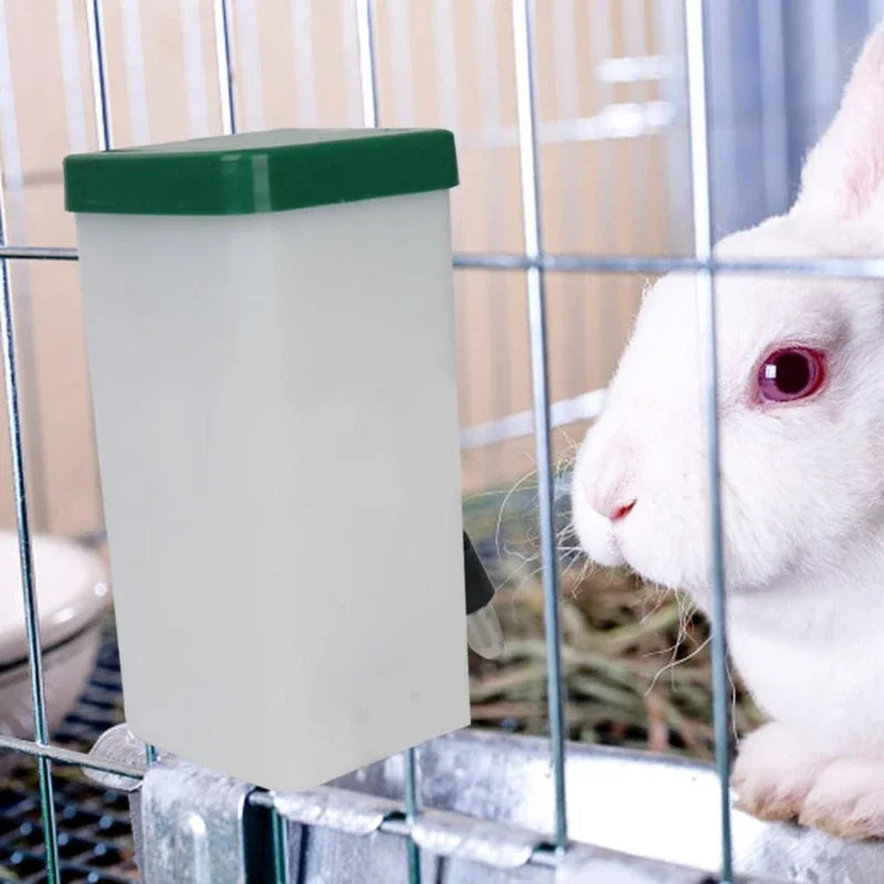 1L Plastic Rabbit Drinking Water Bottle Bucket Hamster Dispenser Cage Hanging Feeder Nipple Water Drinker for Rabbits and Guinea Pigs
