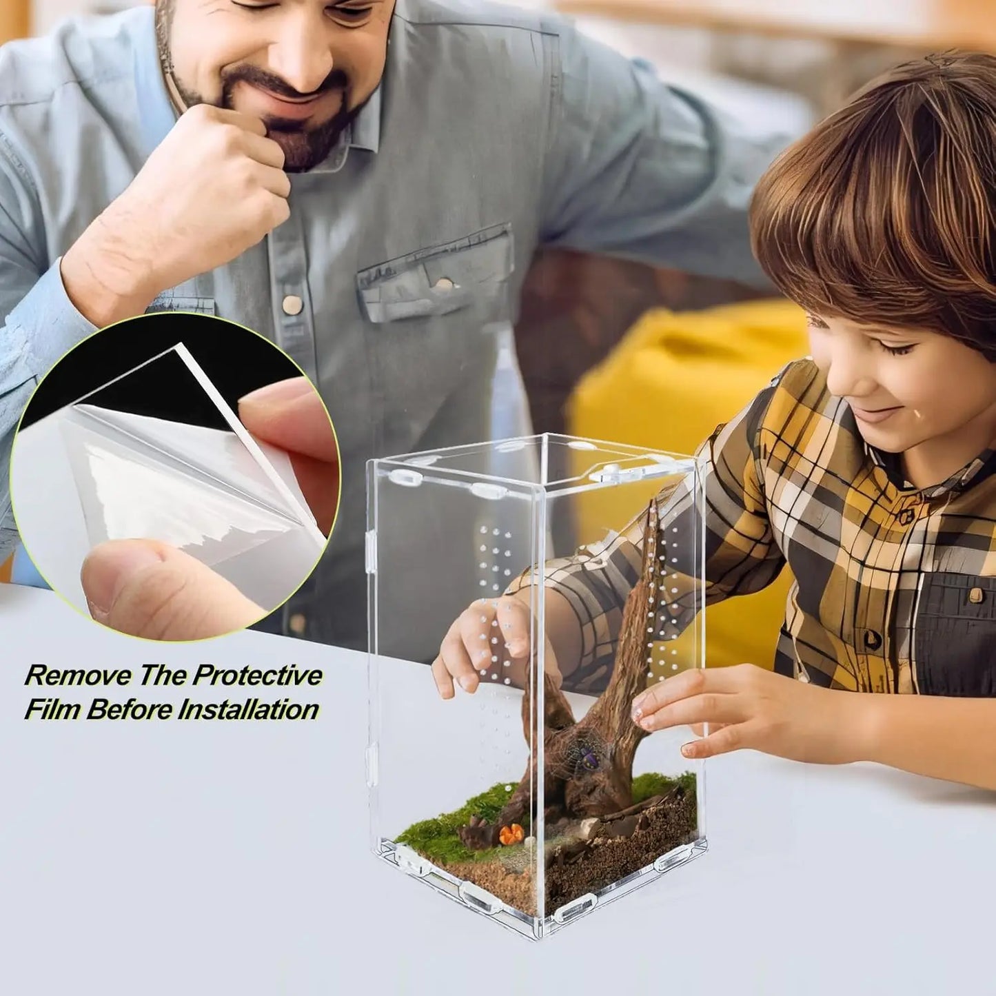 Acrylic Reptile Terrarium Habitat Bearded Dragon Enclosure