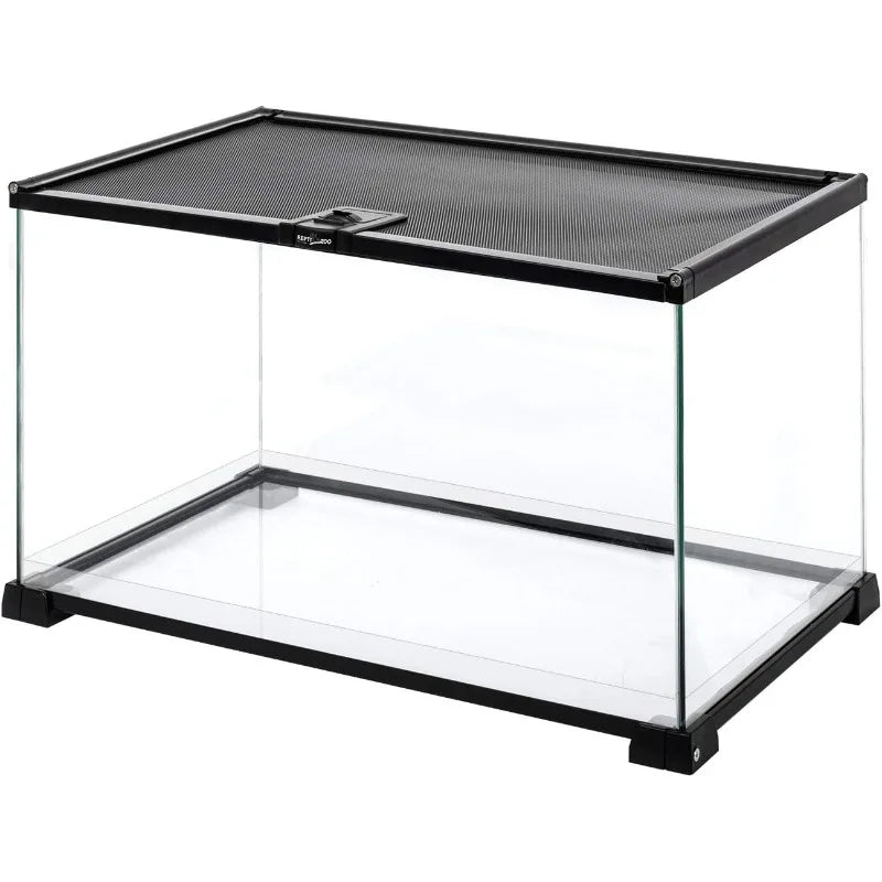 Full Glass 15 Gallon Reptile Tank with Top Screen Ventilation