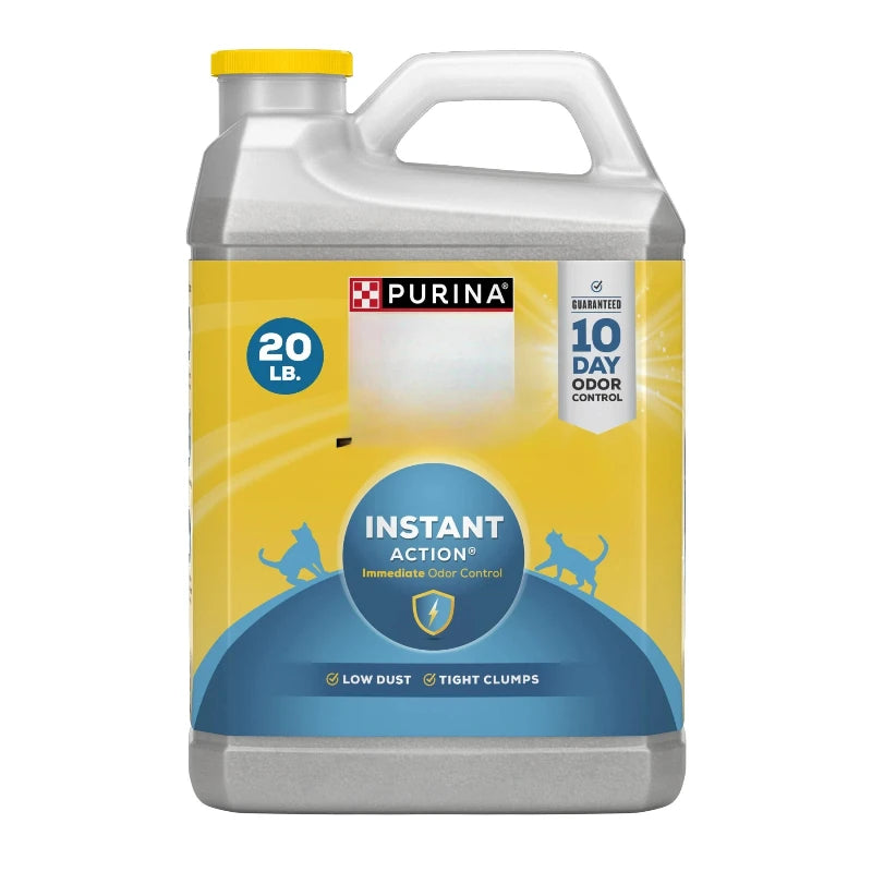 Cats Instant Action Clumping Cat Litter Natural Low Dust Odor Control 20 Pound Jug