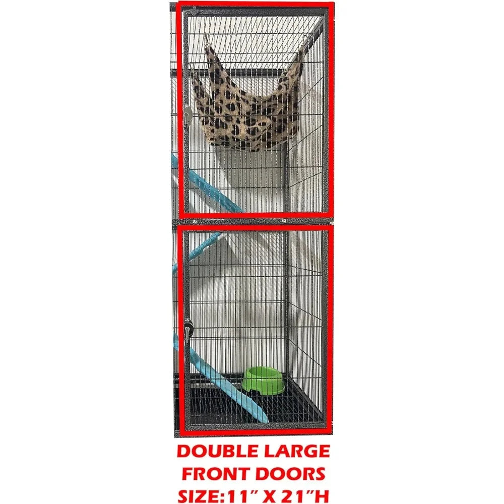 XL Small Animal Cage Two Story Chew Proof Bar Spacing Tray