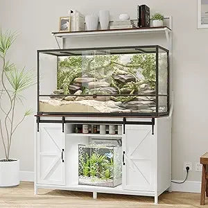 Farmhouse Reptile Tank Stand with Power Outlet for 120 Gallon Bearded Dragon Tank 48 Inch by 24 Inch Heavy Duty Aquari