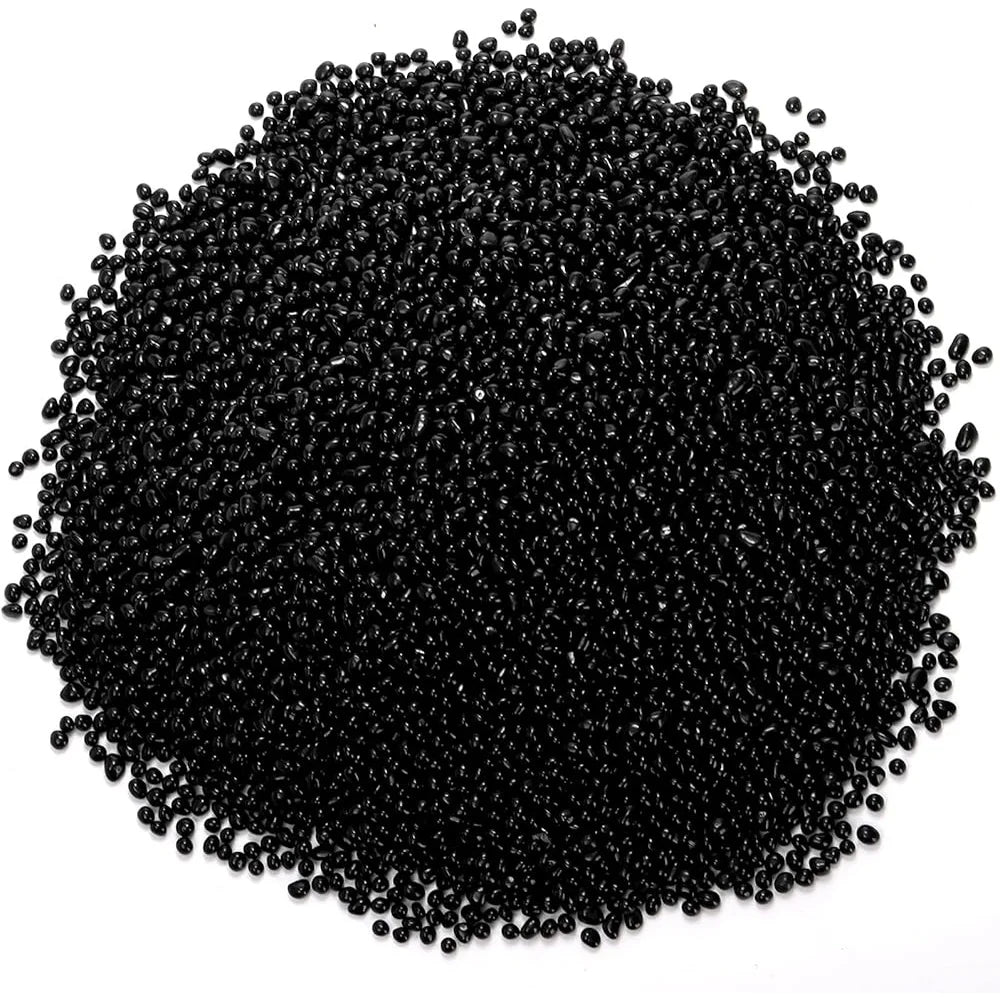 3 Pound Aquarium Gravel Substrate Polished Black Crystal Chip Stone Natural Decorative Mini Fish Tank Landscaping Plant Soil
