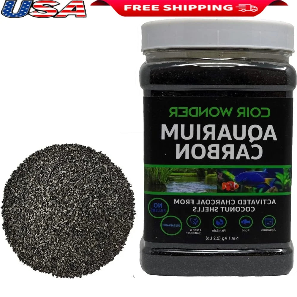 100 Percent Coconut Shell Activated Charcoal Granular Water Filter Media for Aquariums Fish Tanks and Ponds Safe Long Lasting Compatible