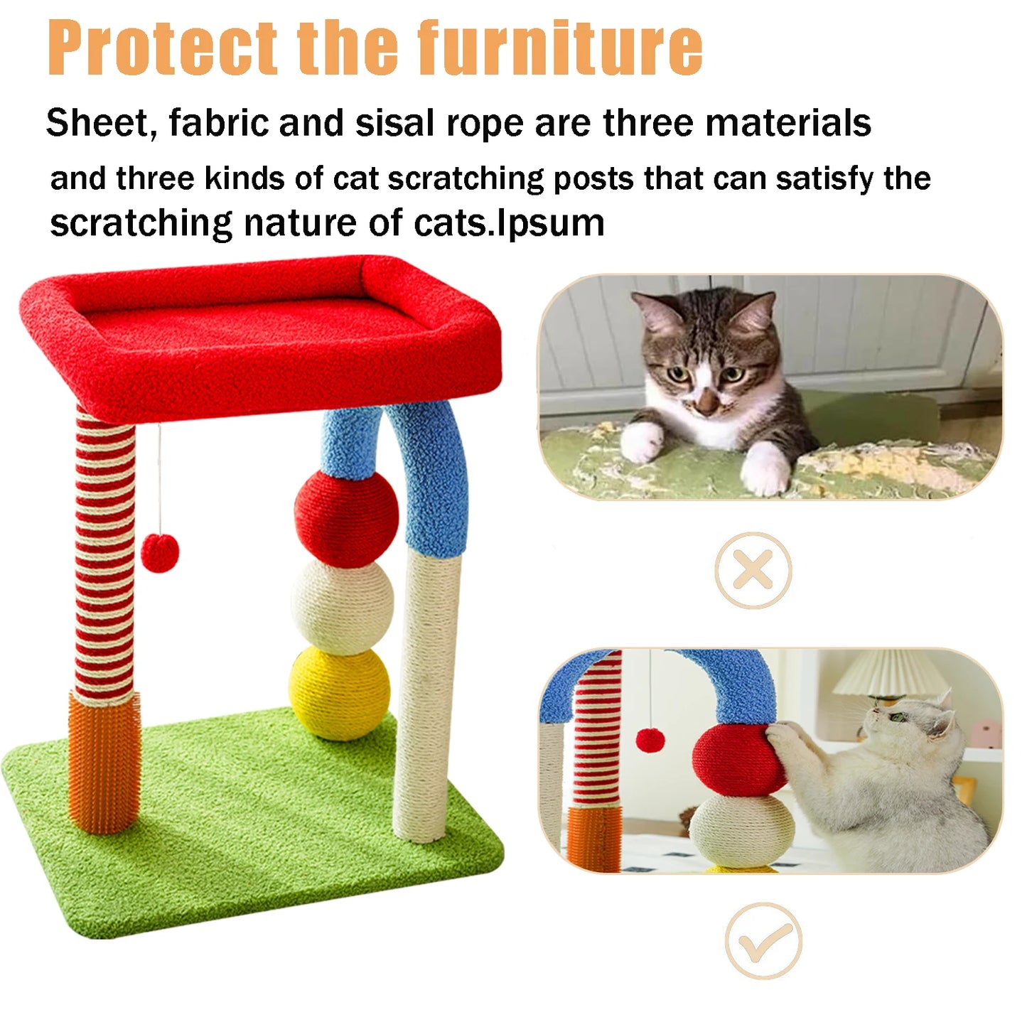 Indoor Cat Tree Tower With Scratching Post And Cozy Beds